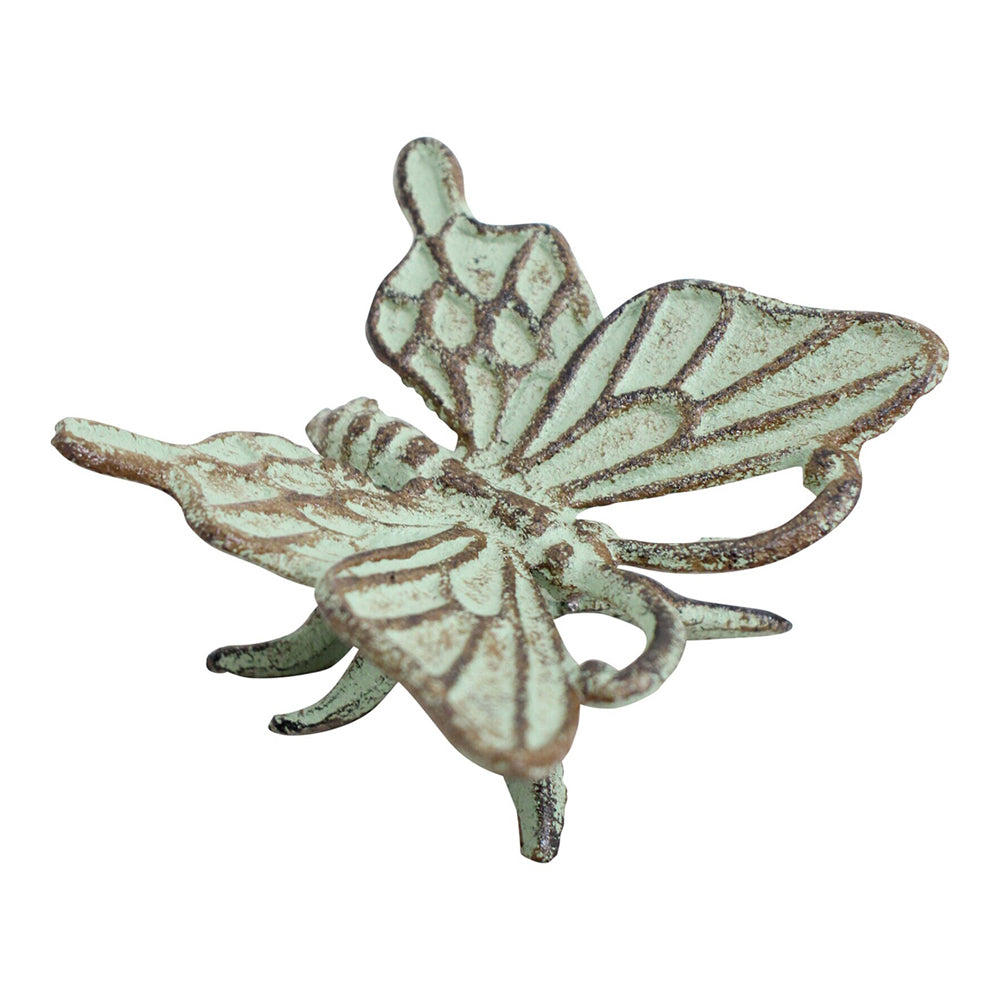 3PK LVD Antique 9cm Cast Iron Sitting Butterfly Ornament Decor - Green