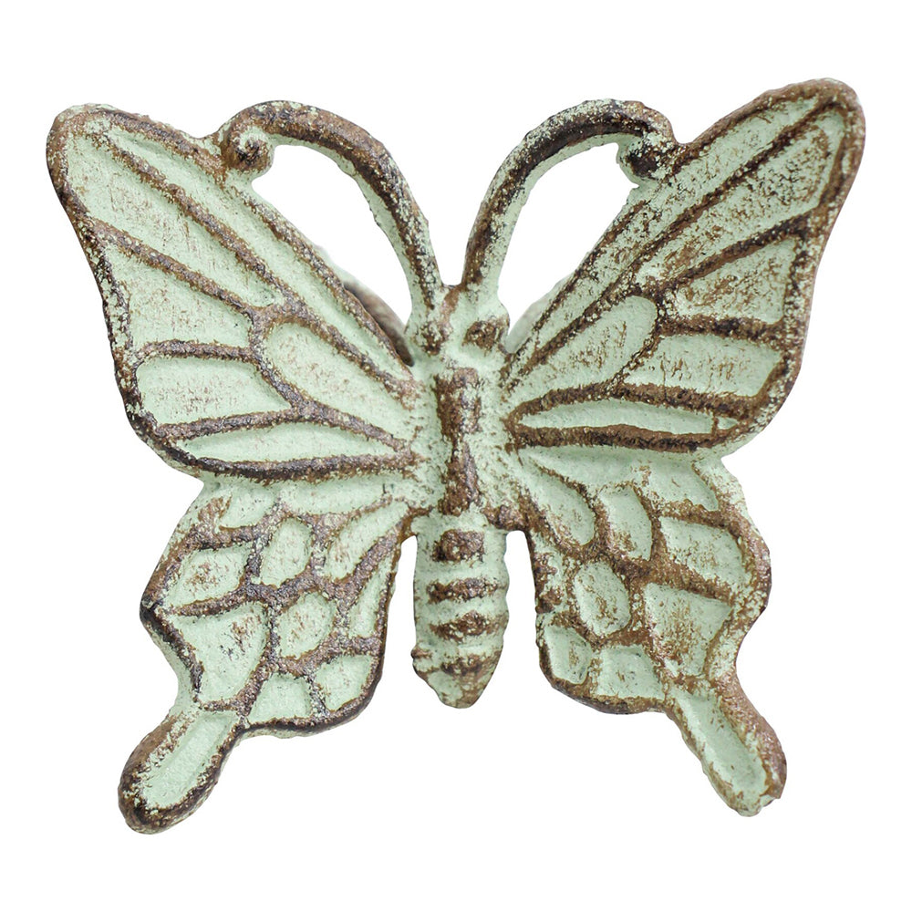3PK LVD Antique 9cm Cast Iron Sitting Butterfly Ornament Decor - Green