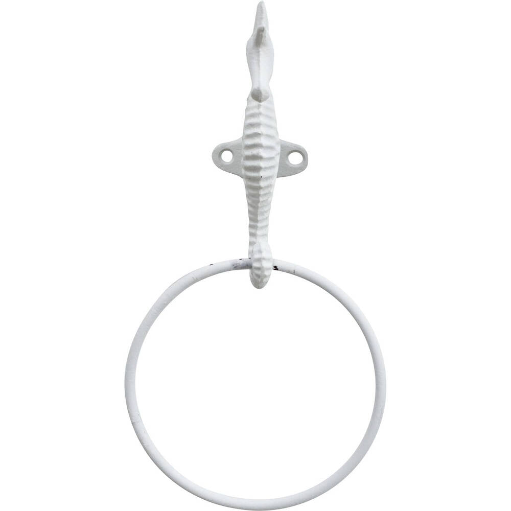 2PK LVD Cast Iron Towel Ring Storage Decor 13x27cm - Seahorse