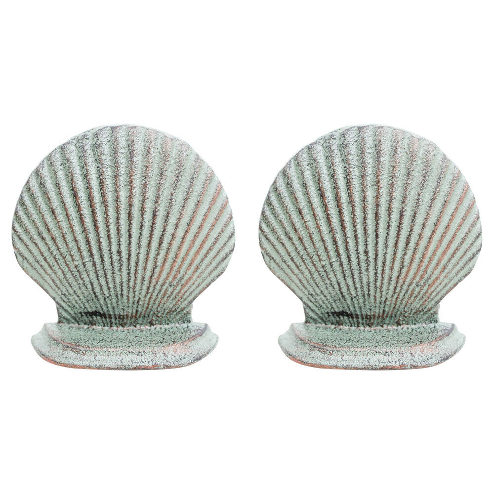 2PK LVD Doorstop Shell Cast Iron Door Stopper 11.5cm Green