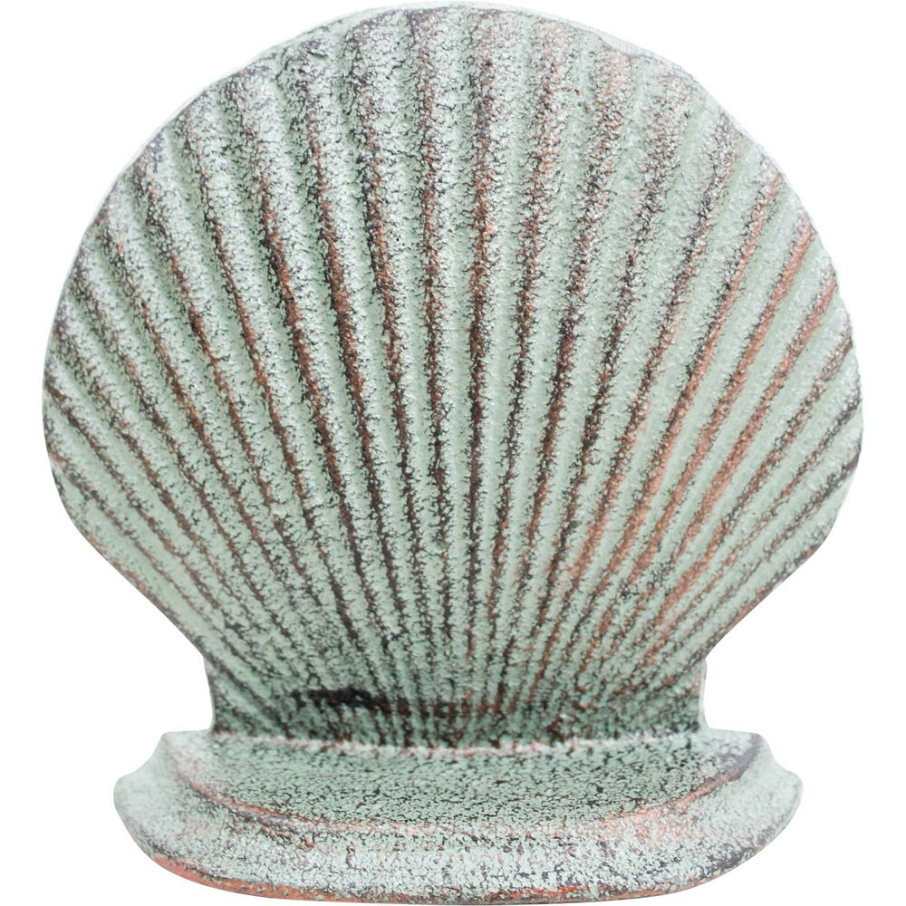 2PK LVD Doorstop Shell Cast Iron Door Stopper 11.5cm Green
