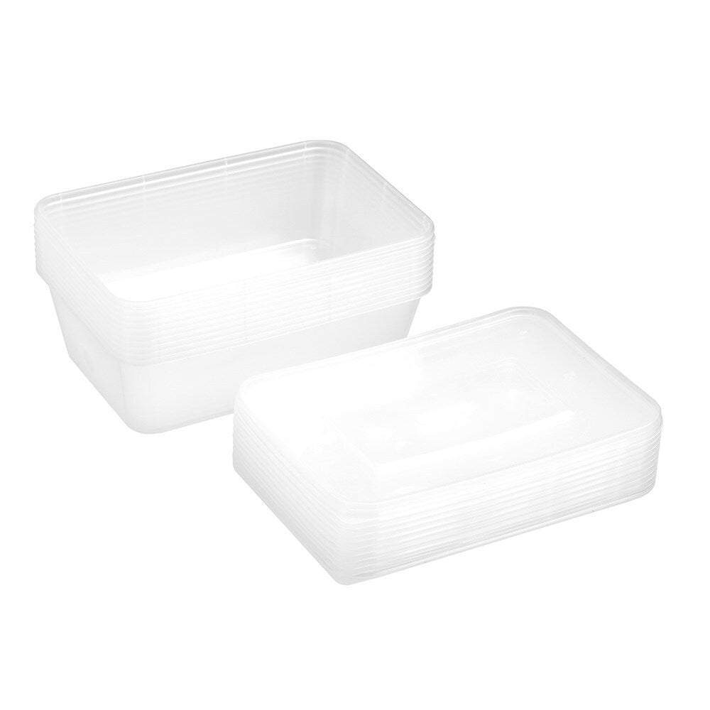 4x 10pc Lemon & Lime Reusable Food Container Rectangular 750ml