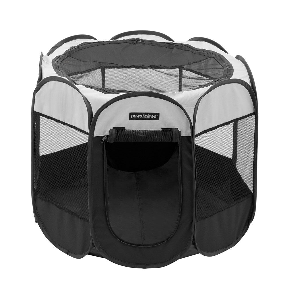 Paws & Claws 91x63cm Foldaway Pet Playpen Med - Black