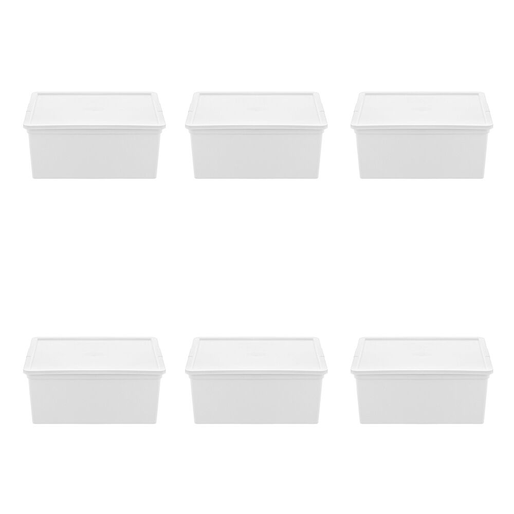 6PK Boxsweden Essentials Stackable Organiser Tub 20L 39.5x34x16.5cm Assorted