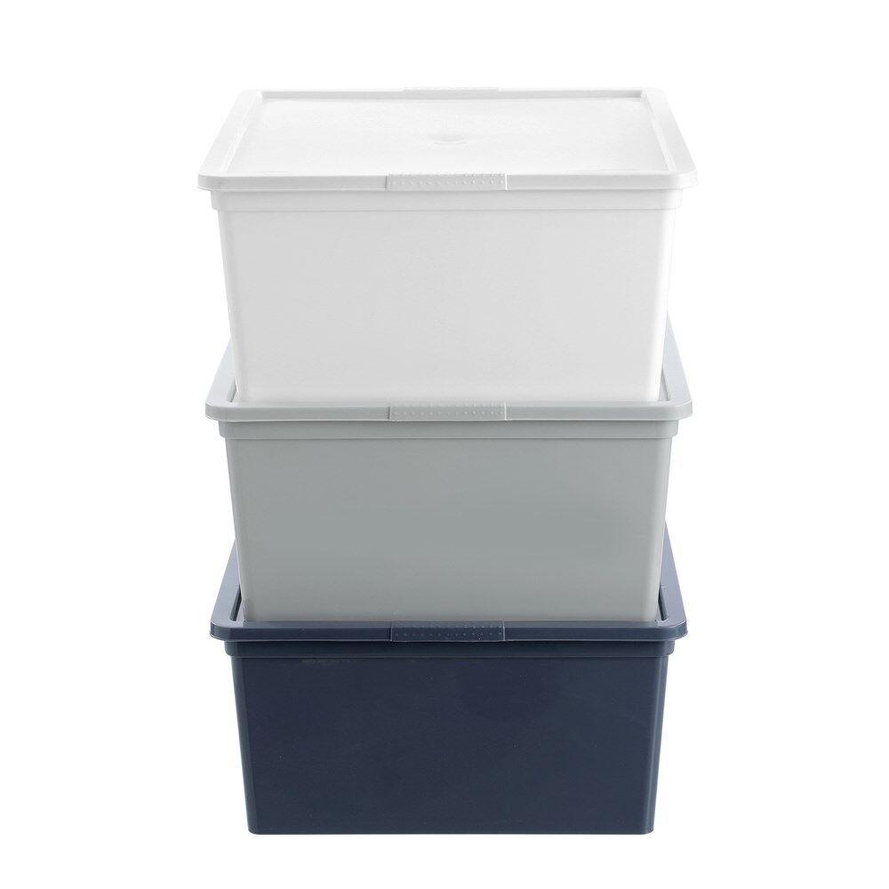 6PK Boxsweden Essentials Stackable Organiser Tub 20L 39.5x34x16.5cm Assorted