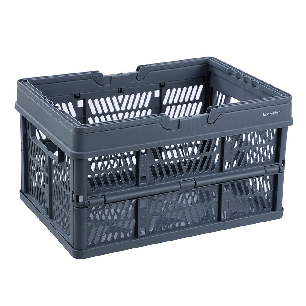 2PK Boxsweden Foldaway Carry Basket Organiser 26.5L 44x30.5x25cm Assorted