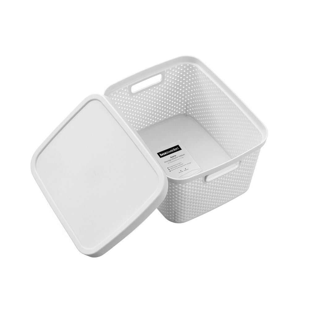 12PK Boxsweden Aero Lidded Storage Basket 7.5L/27.5cm - Assorted