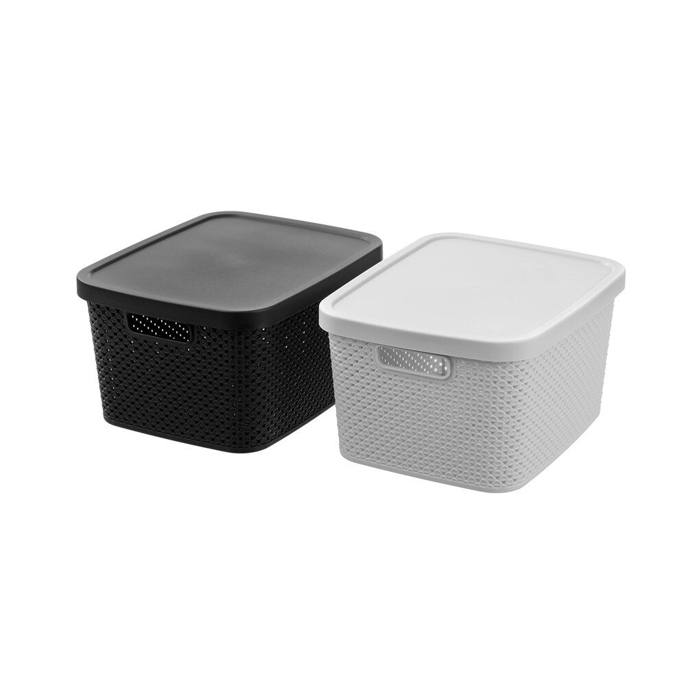 12PK Boxsweden Aero Lidded Storage Basket 7.5L/27.5cm - Assorted
