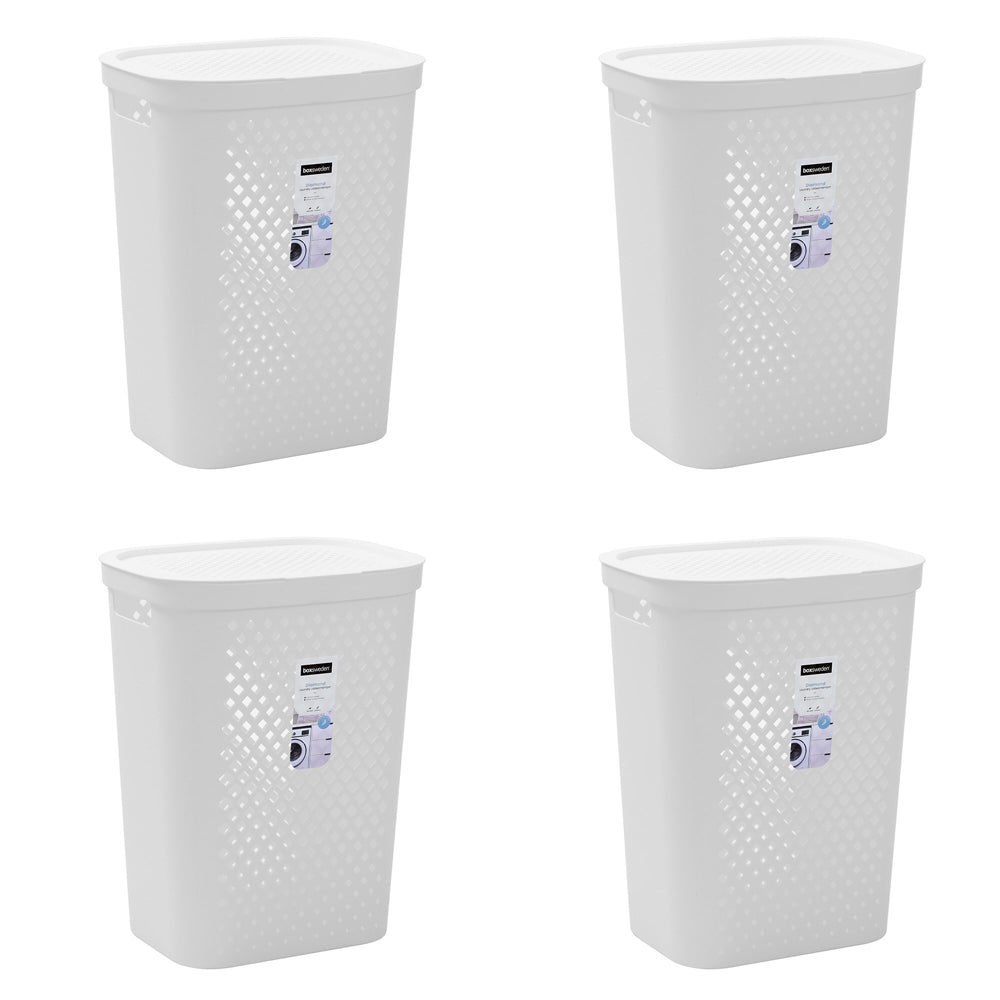 4PK Boxsweden Diamond 56L Laundry Basket Hamper - Assorted