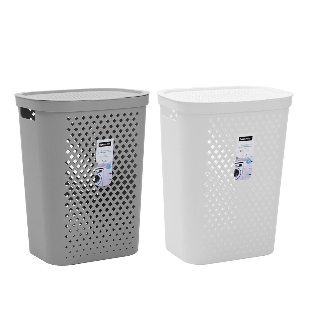 4PK Boxsweden Diamond 56L Laundry Basket Hamper - Assorted