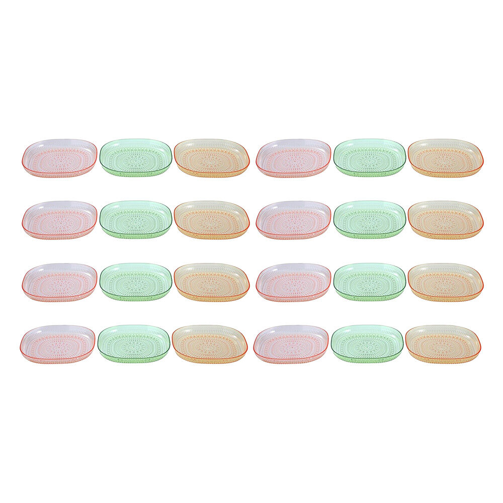 24PK Lemon & Lime Moroccan Deco Side Plate 20.5cm Amber/Green/Pink Assorted