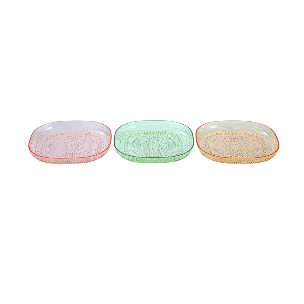 24PK Lemon & Lime Moroccan Deco Side Plate 20.5cm Amber/Green/Pink Assorted