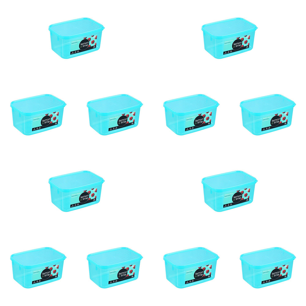 12pc Lemon & Lime 2L Simple Fresh Food Container Assorted