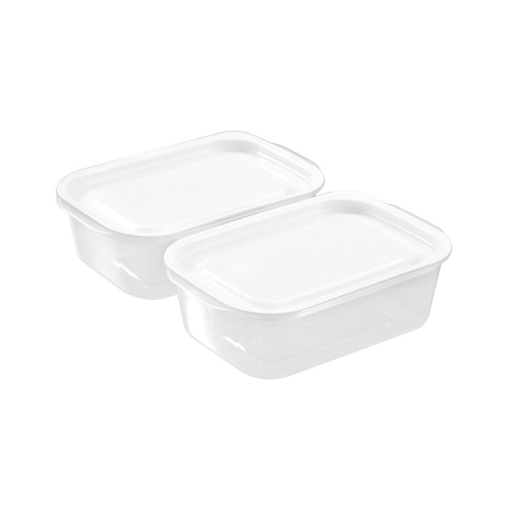 6x 2pc Lemon & Lime Reusable Lunch/Snack Container Portable Rectangular 850ml