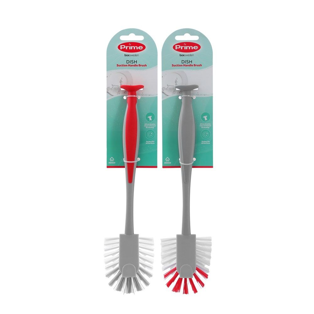 12PK Boxsweden Prime Cleaning Essentials Suction Handle Dish Brush Assorted