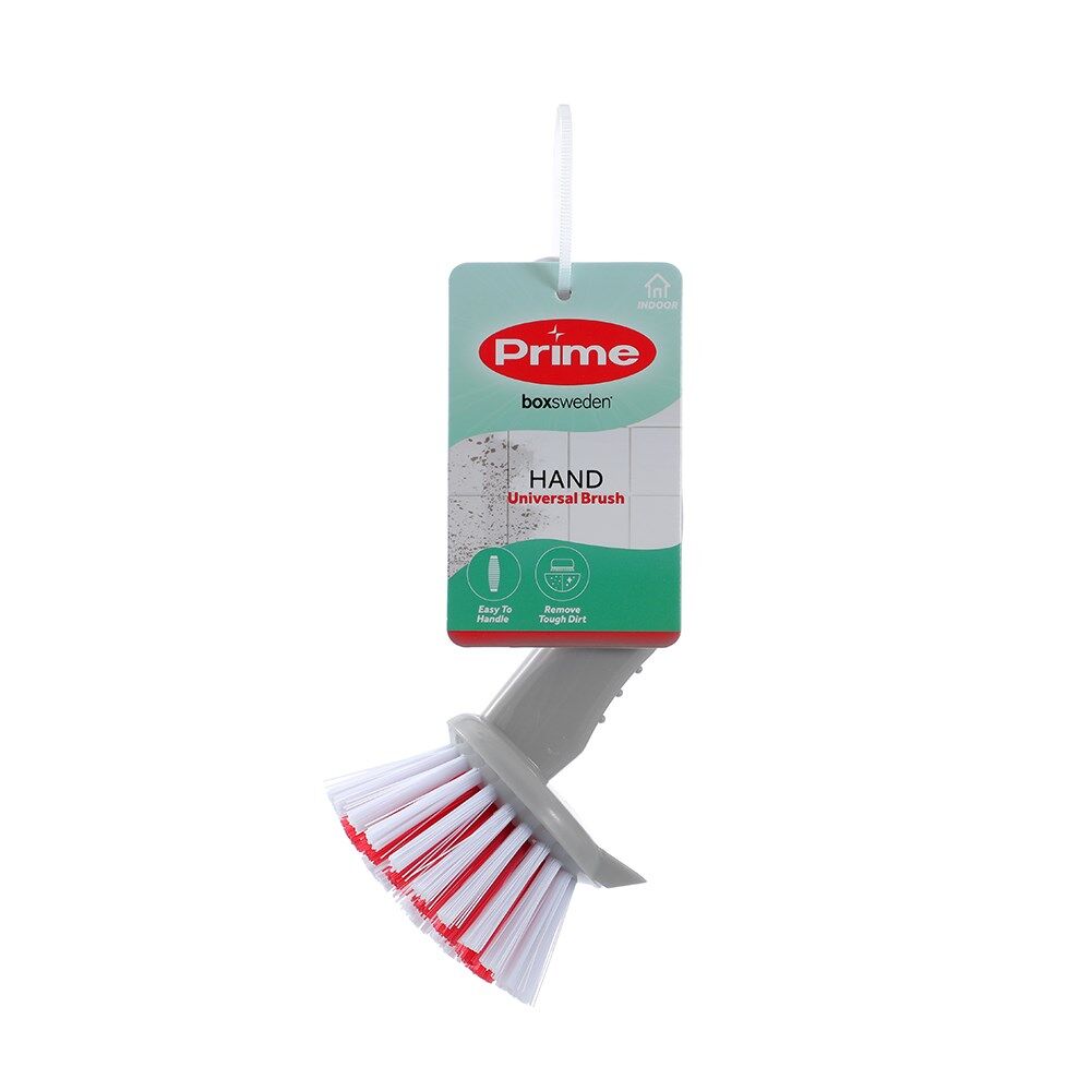 12PK Boxsweden Prime Essentials Universal Kitchen Hand Brush Grey/White