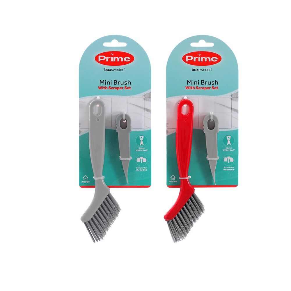 12x 2pc Boxsweden Prime Essential Cleaning Brush and Scraper Set Mini Assorted