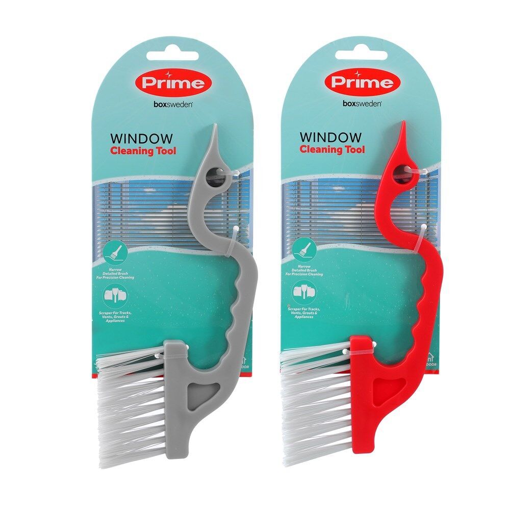 3PK Boxsweden Prime Indoor Window Cleaning Brush w/ Comfort Grip Handle Assorted
