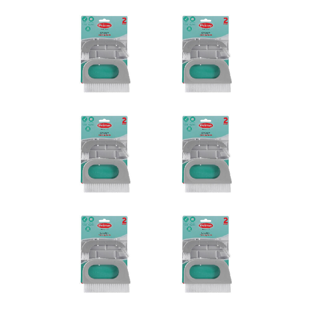 6x 2pc Boxsweden Prime Essential Grout Track Cleaning Brush Small