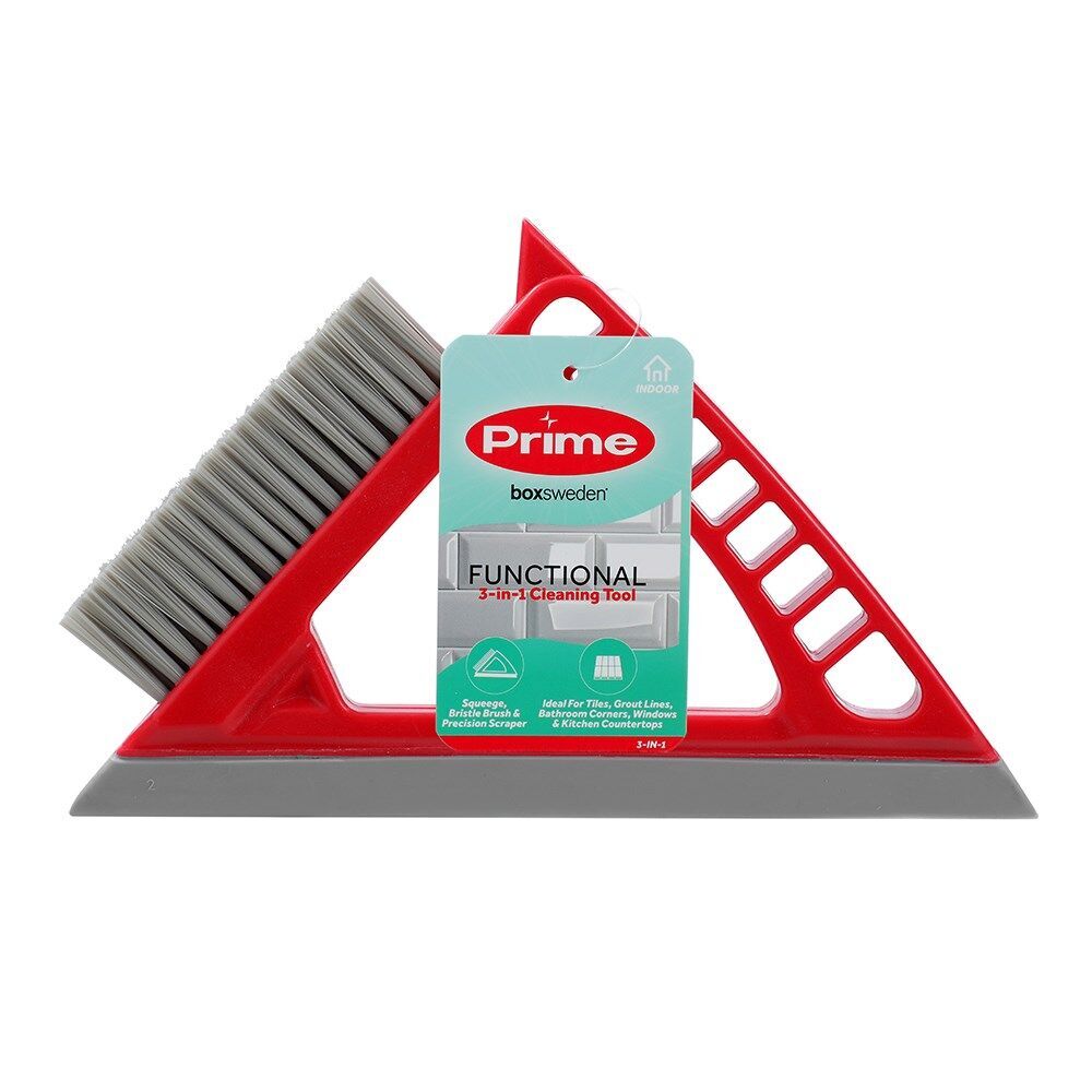 3PK Boxsweden Prime Dual Function Cleaning Tool w/ Squeegee/Brush/Scrapper Assorted