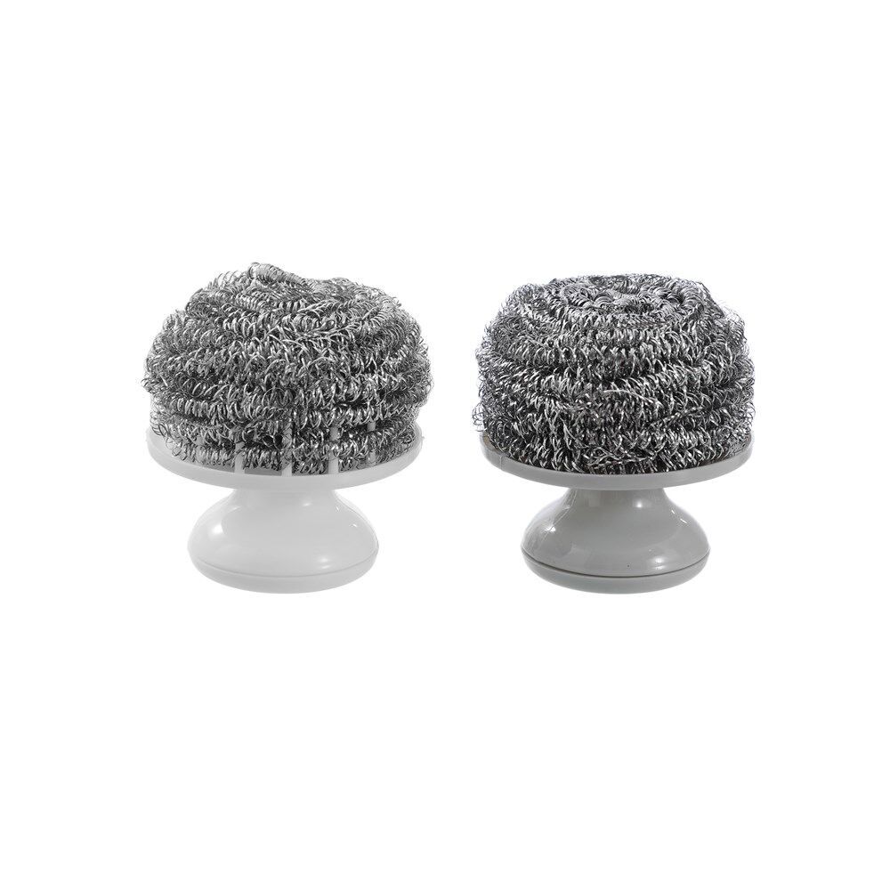 12PK 2pc Boxsweden Prime Stainless Steel Kitchen Cleaning Scourer w/ Handle Assorted