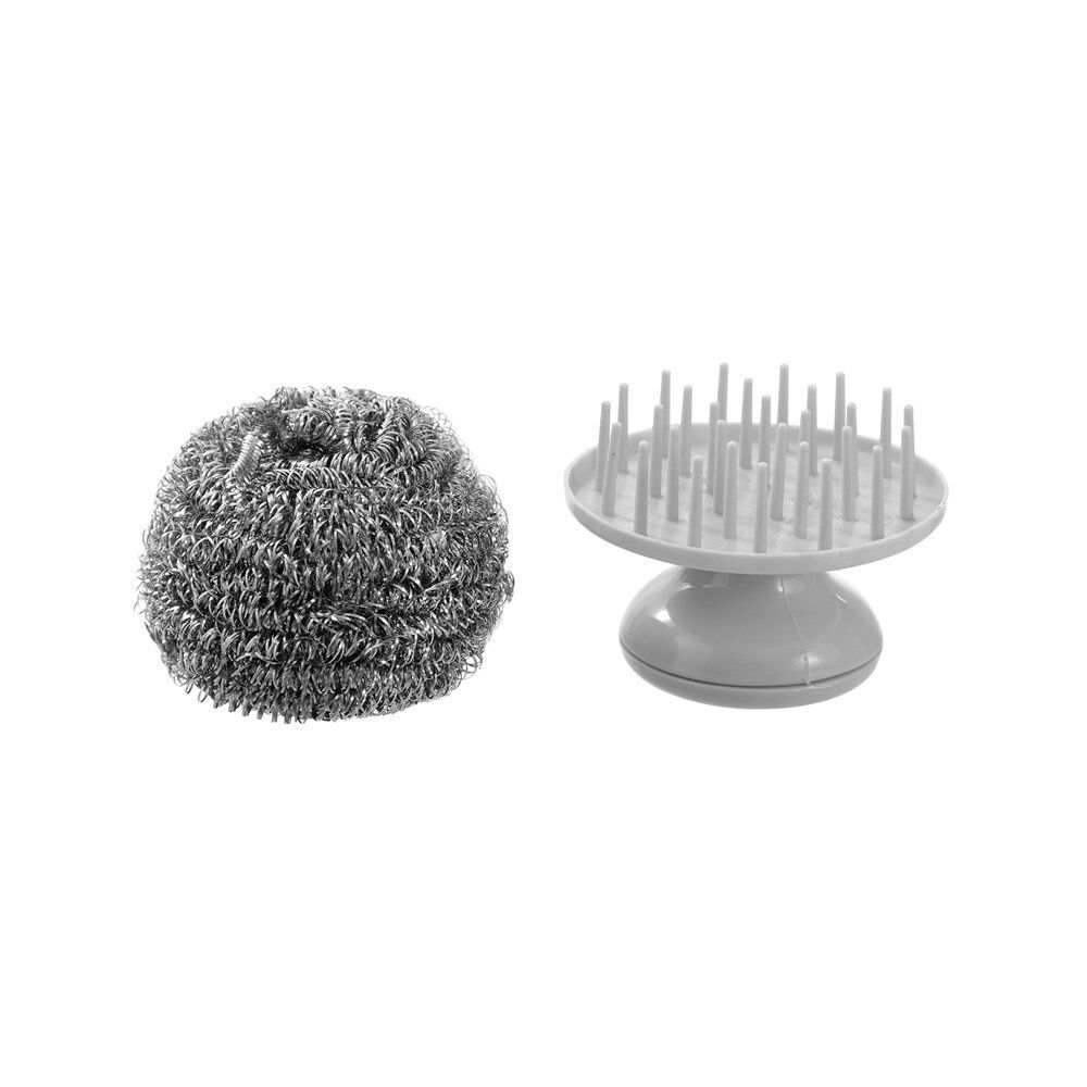 12PK 2pc Boxsweden Prime Stainless Steel Kitchen Cleaning Scourer w/ Handle Assorted