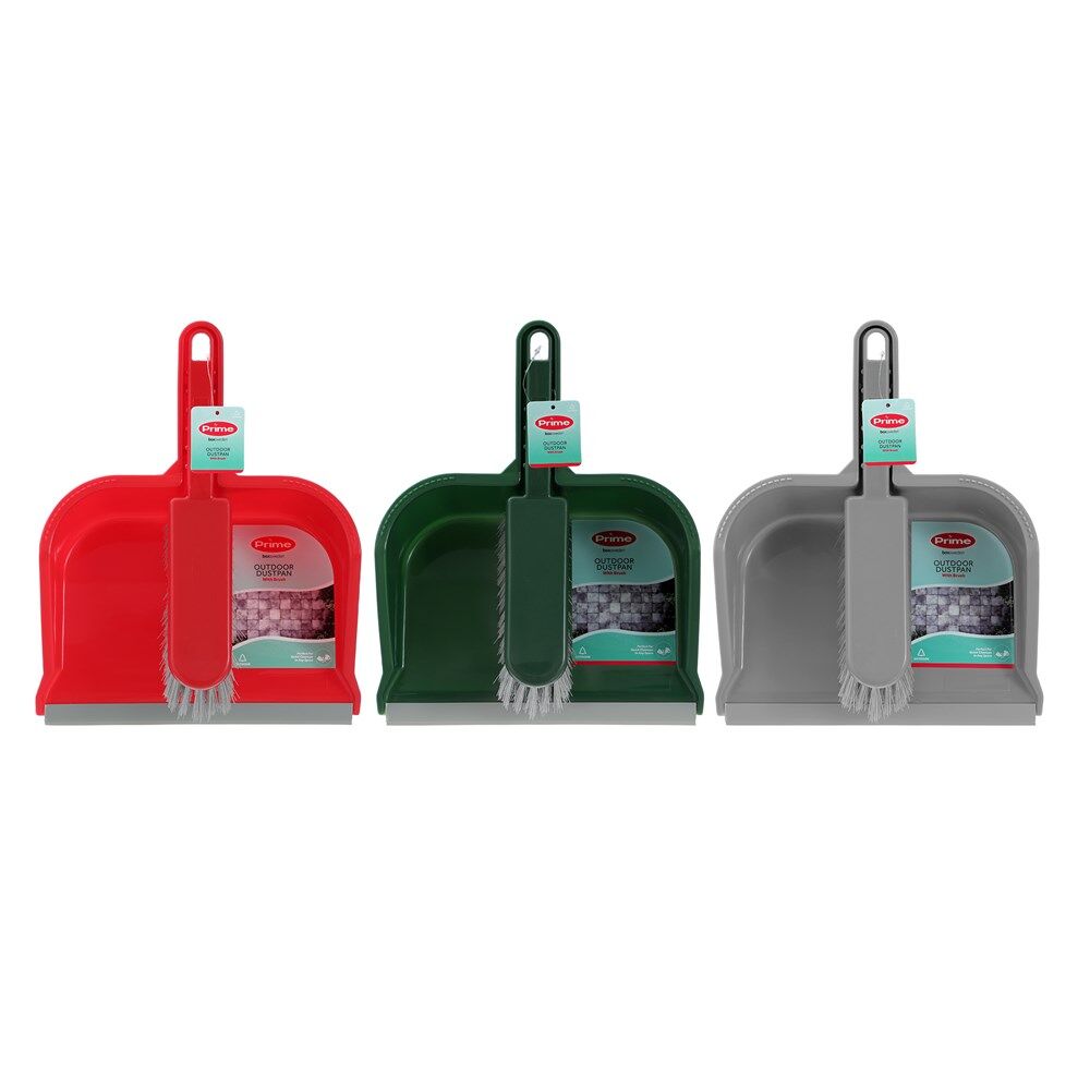 4PK Boxsweden Lightweight Prime Outdoor Wide Dustpan and Brush Assorted