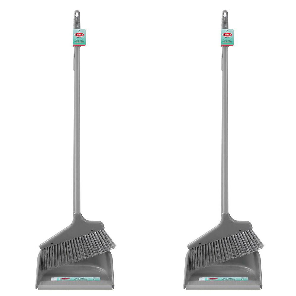 2PK Boxsweden Prime Tall Standing Cleaning Dustpan and Angled Brush Assorted