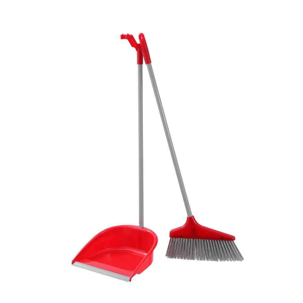 4PK Boxsweden Prime Tall Standing Cleaning Dustpan and Angled Brush Assorted