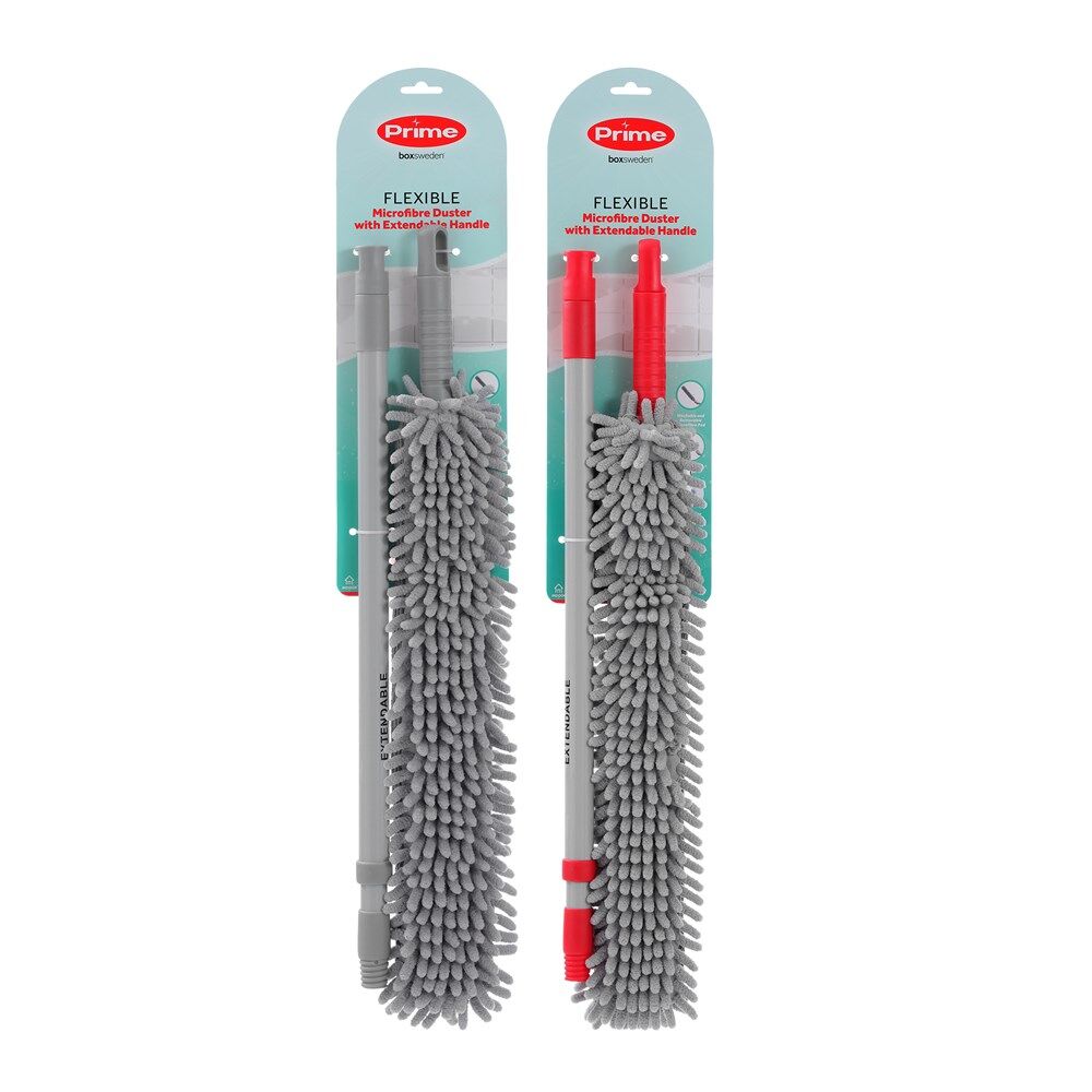 2PK Boxsweden Prime Flexible Microfibre Duster W/ Extendable Handle Asstd