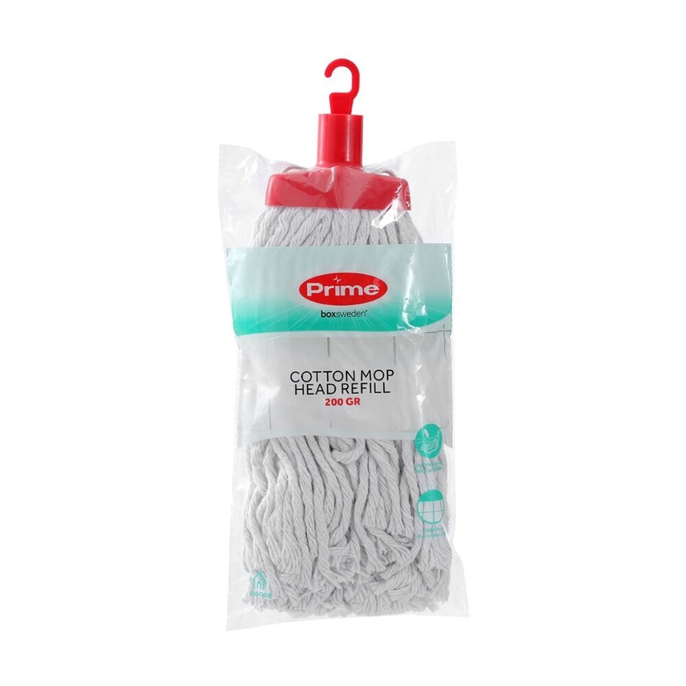 12PK Boxsweden Prime Cotton Mop Refill 200GR Head for Cleaning Assorted