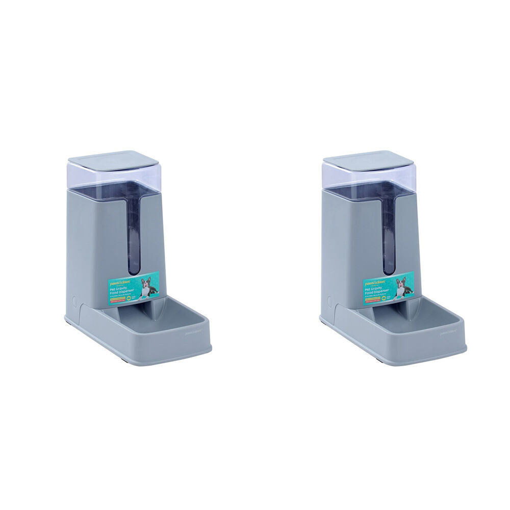 2PK Paws And Claws Gravity Pet Fresh Food Dispenser 3.4L/28.5x16.5x31cm Clear