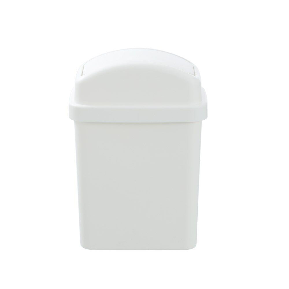 3PK Boxsweden Durable Slim Line Rubbish Bin w/ Swing Lid 6L White