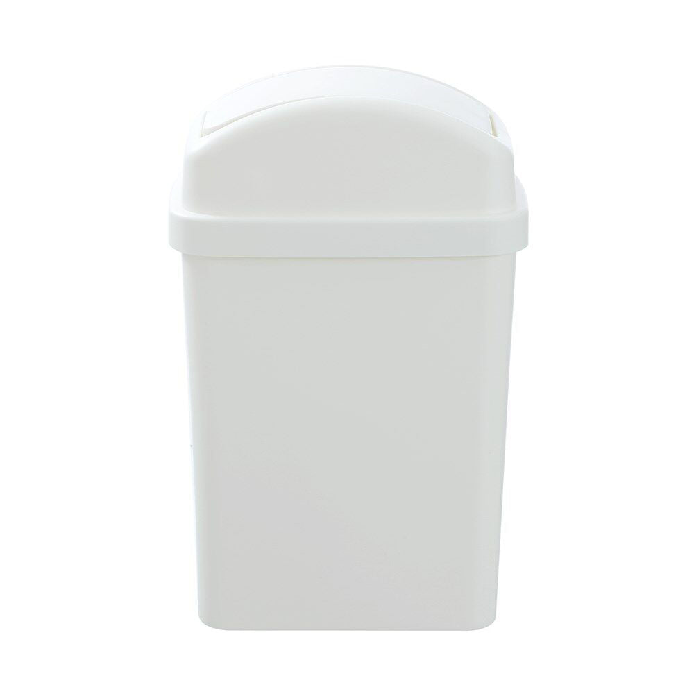 6PK Boxsweden Durable Slim Line Rubbish Bin w/ Swing Lid 12L White