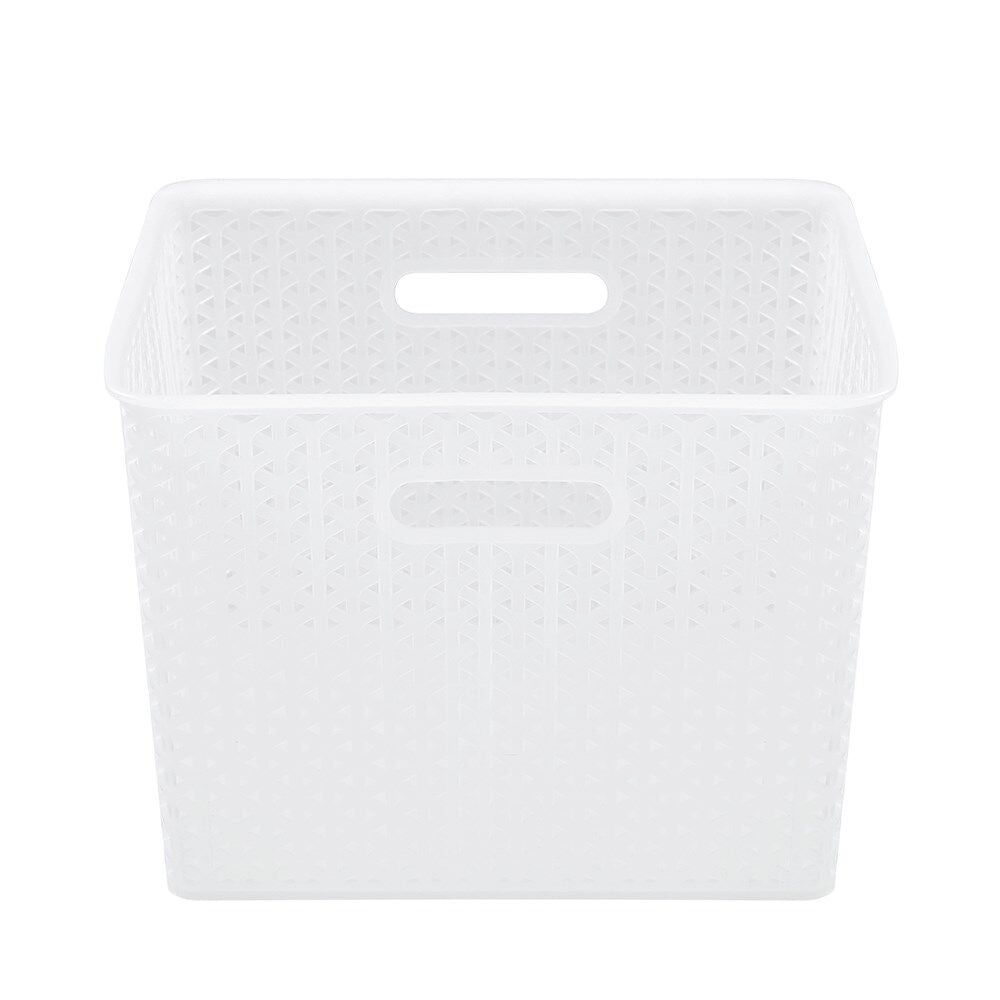 4PK Boxsweden Wicker Frost Versatile Extra Large Durable Basket 35L White