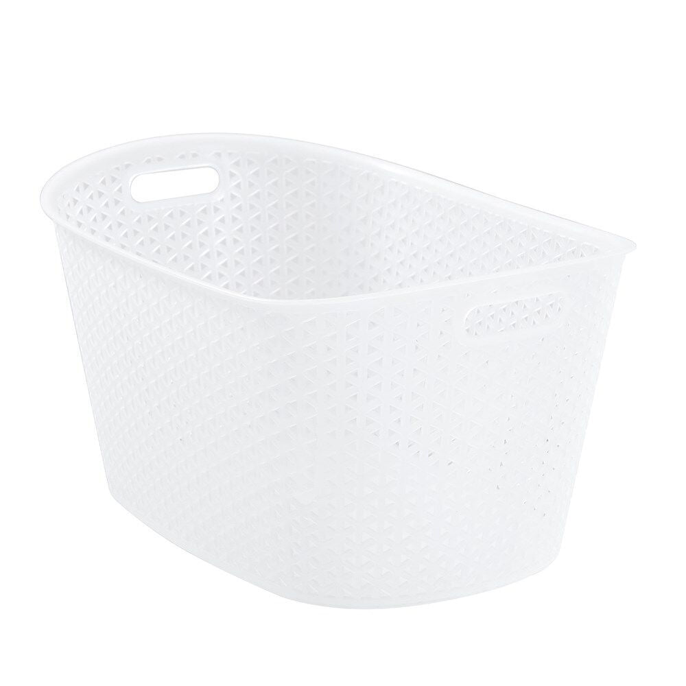 8PK Boxsweden Wicker Frost Lightweight Laundry Basket 50cm 24L White