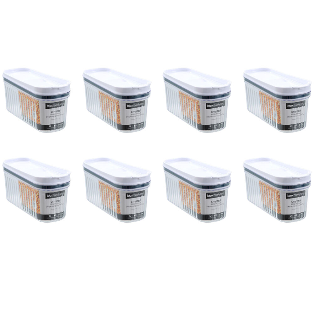 8PK Lemon and Lime Crystal Ribbed Food Dispensing Container 1.5L/22x8x8cm Assorted