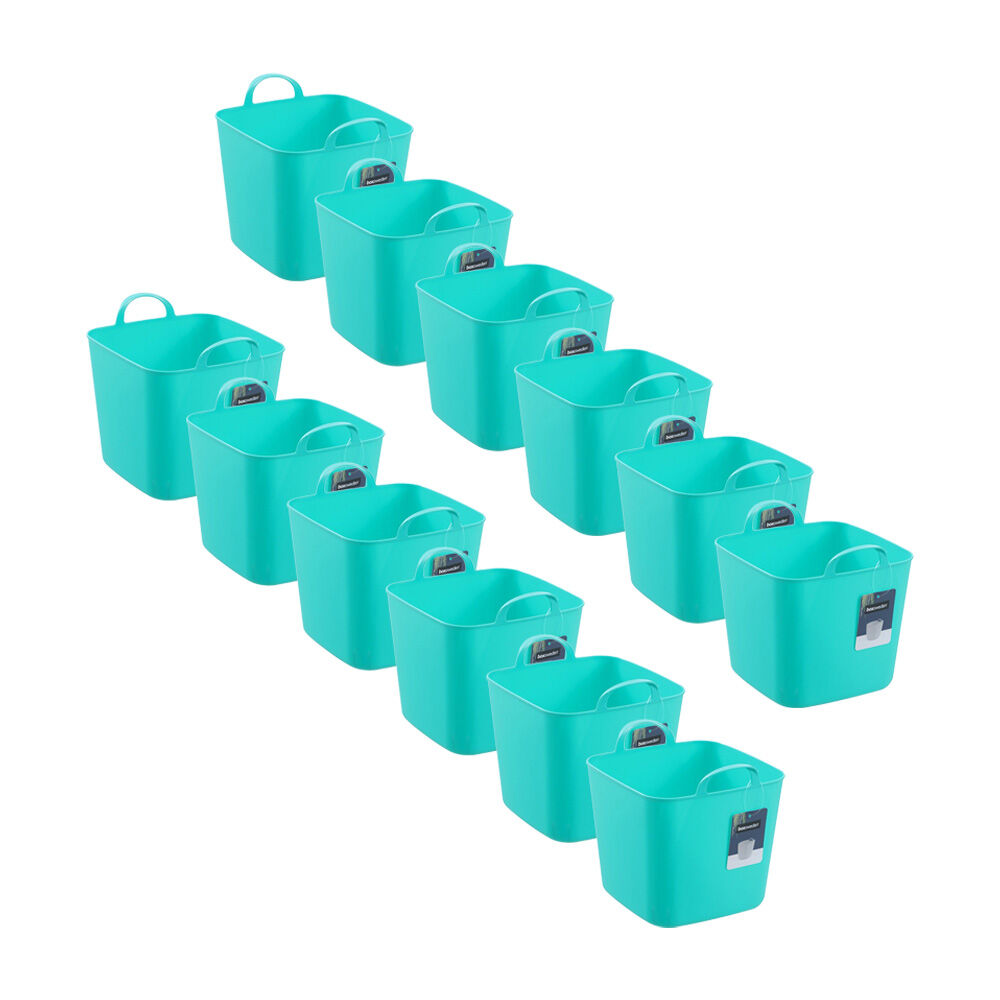 12PK Boxsweden Mini Flexible Storage Organiser Square Tub/Box 5L/23x20x20cm Assorted
