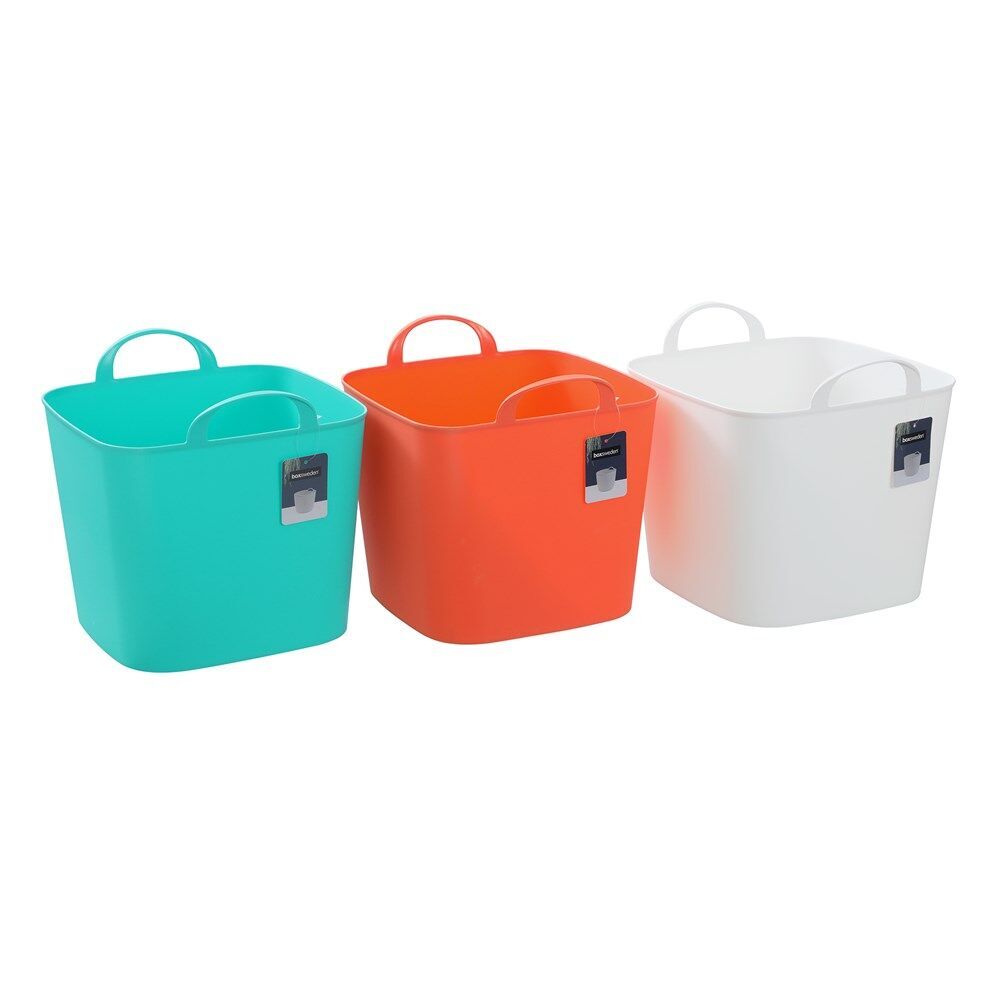 12PK Boxsweden Mini Flexible Storage Organiser Square Tub/Box 16L/34x30cm Assorted