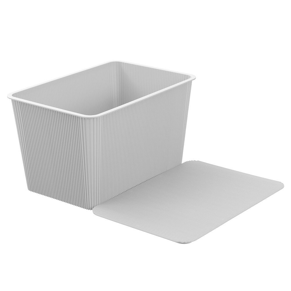 6PK Boxsweden Discrete Durable Storage Basket Ribbed with Lid 15L Assorted