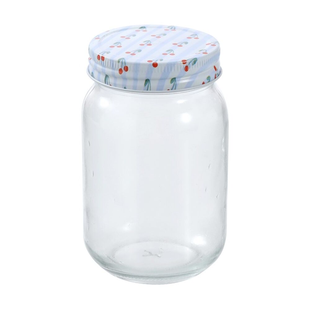 4x 6pc Lemon and Lime Roma Cherry Stripe Deco Conserve Jar 500ml Food Safe