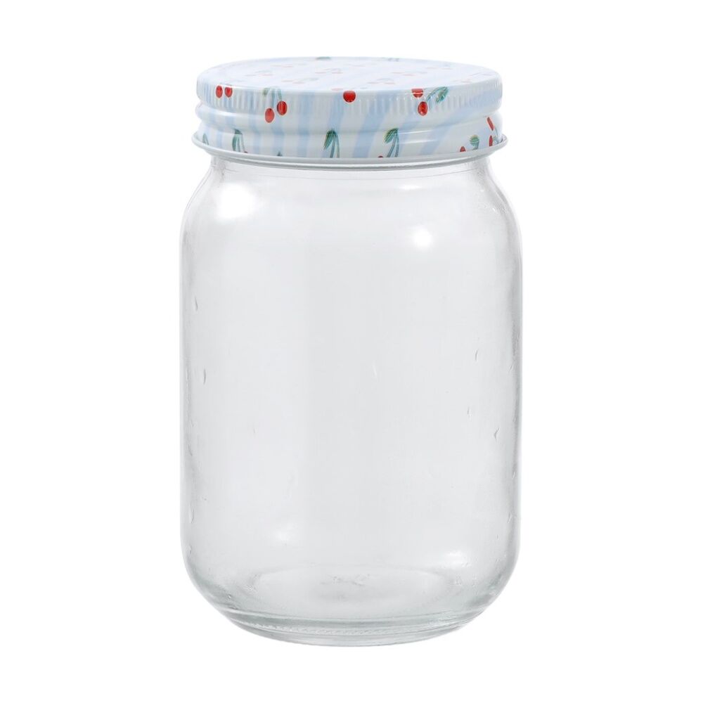 4x 6pc Lemon and Lime Roma Cherry Stripe Deco Conserve Jar 500ml Food Safe