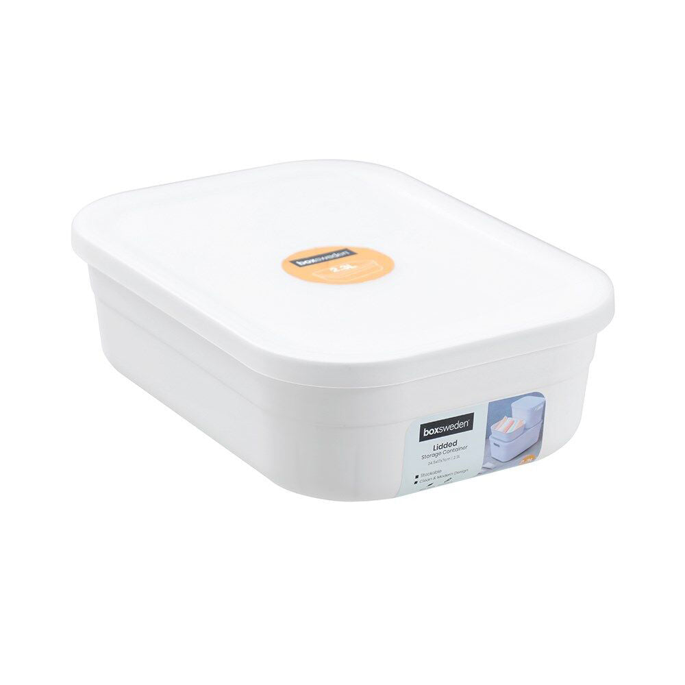 24PK Boxsweden Stackable Durable Storage Container with Lid 24.5cm 2.3L