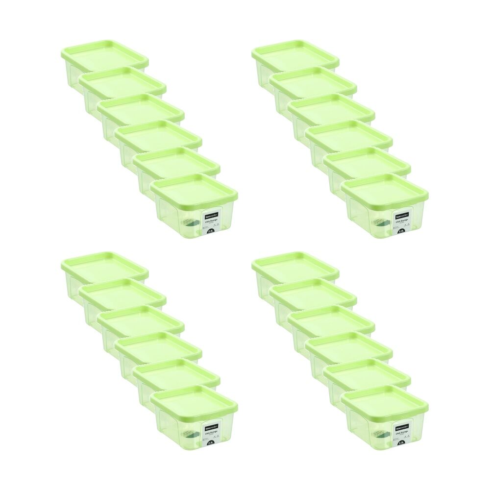 24PK Boxsweden Click Storage Box 2.3L Secure Lock Lid Home Organisation Assorted