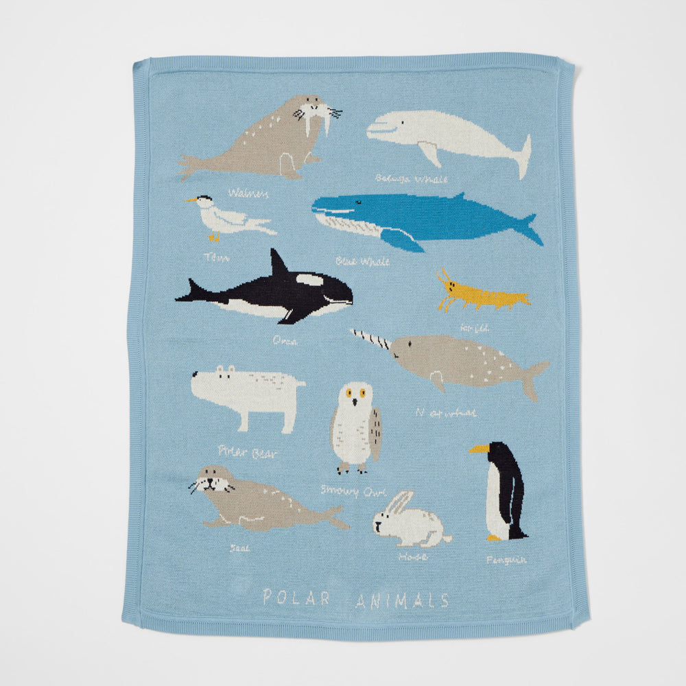 Jiggle & Giggle Cotton Aurora Knitted Baby Blanket Blue 0m+ 100cm