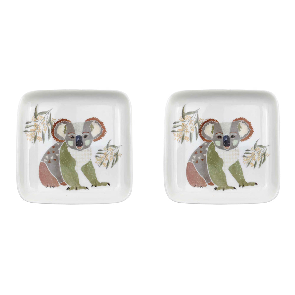 2PK Urban FB Koala Animal 9.5cm Ceramic Dish Decorative Plate - Grey/Green