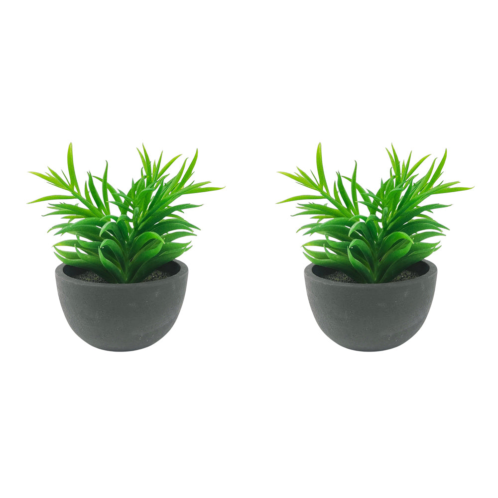 2x Urban Potted 17cm Succulent Artificial Plant - Green