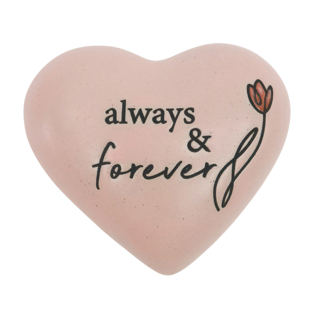 4PK Urban Always Forever Heart Stone Pink 8cm Gift Keepsake Present