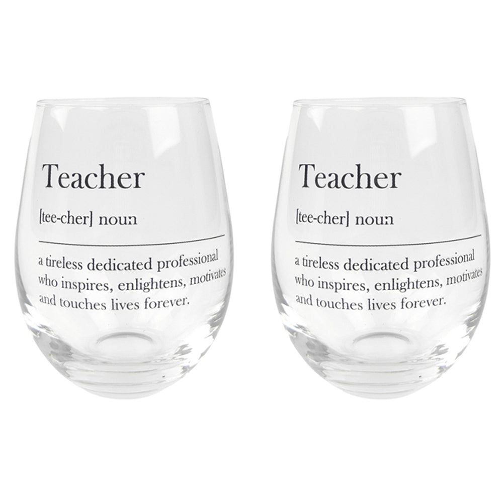 2x Urban 12cm Teacher Wine Glass Drinking Cup - Black