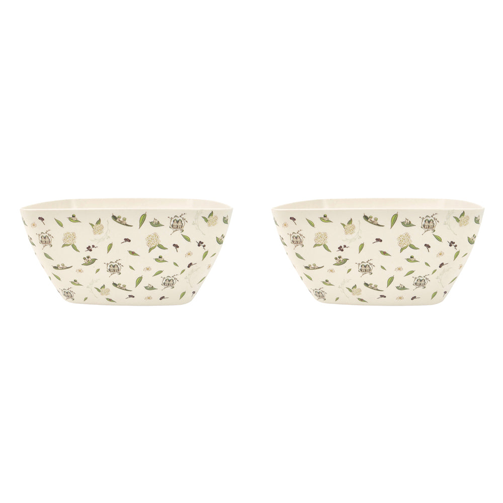 2x Urban May Gibbs 14cm Salad Bowl Serving Dinnerware - Natural/Green